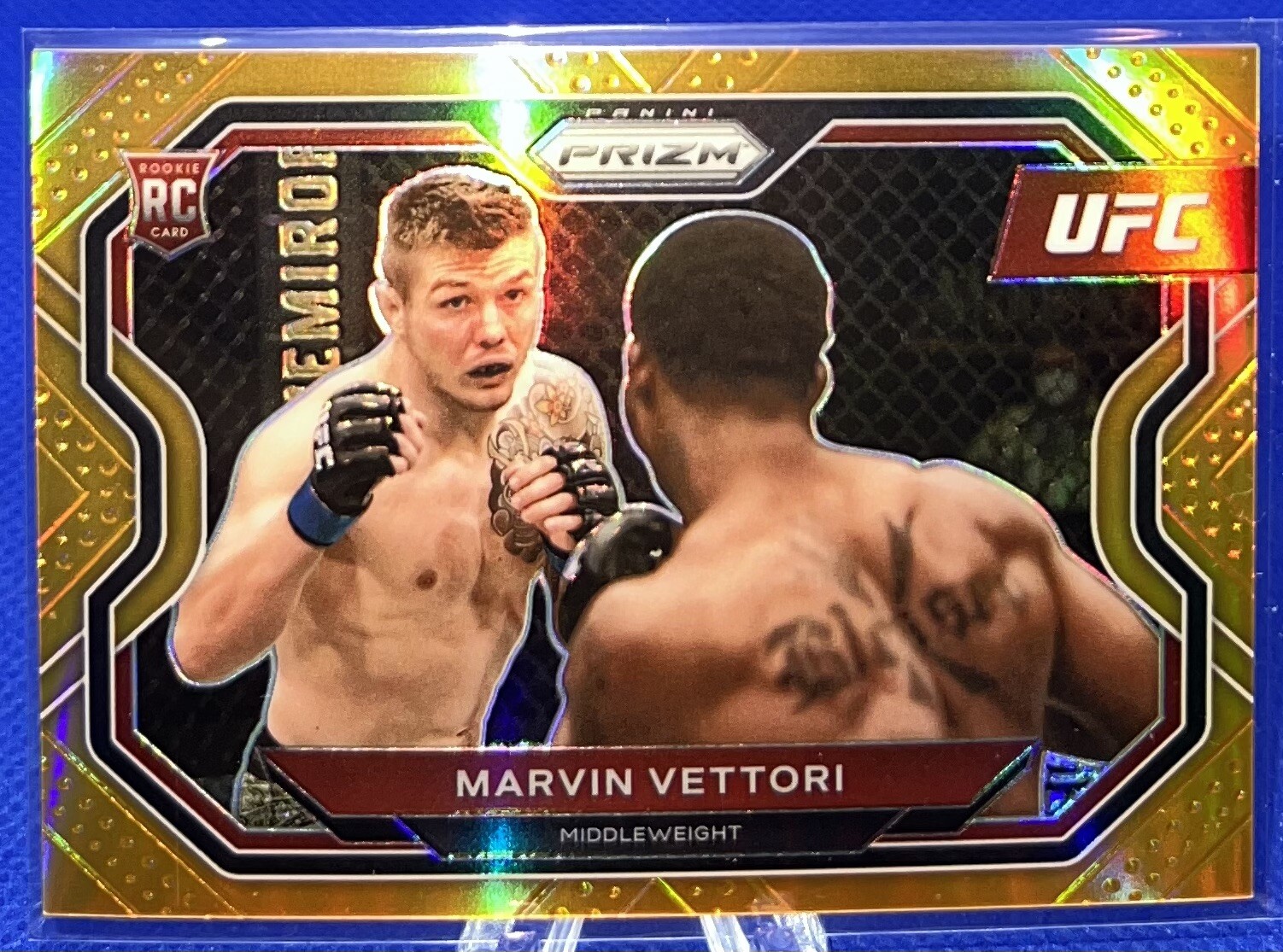 2021 Panini Prizm UFC Marvin Vettori RC Orange /99 #143 Rookie SP