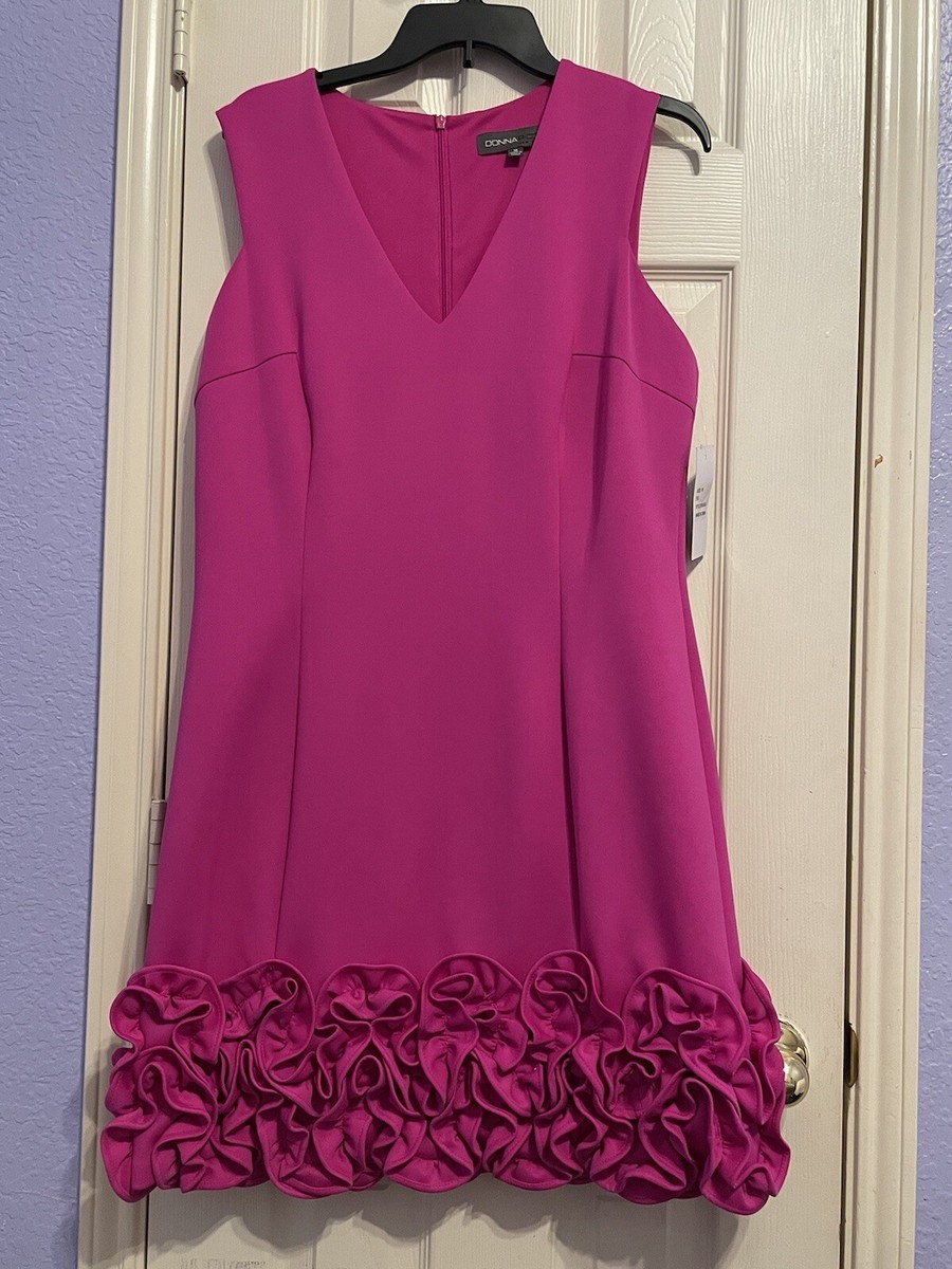 donna ricco pink dress Donna Ricco New York Womens Mini Dress Pink Size 6 Flared Sleeve Floral Zip  Back