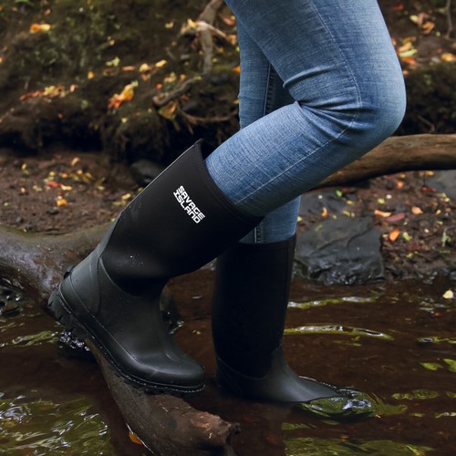 Women's Neoprene Insulated Rubber Wellington Boots Warm Lined Waterproof Wellies - Picture 5 of 30