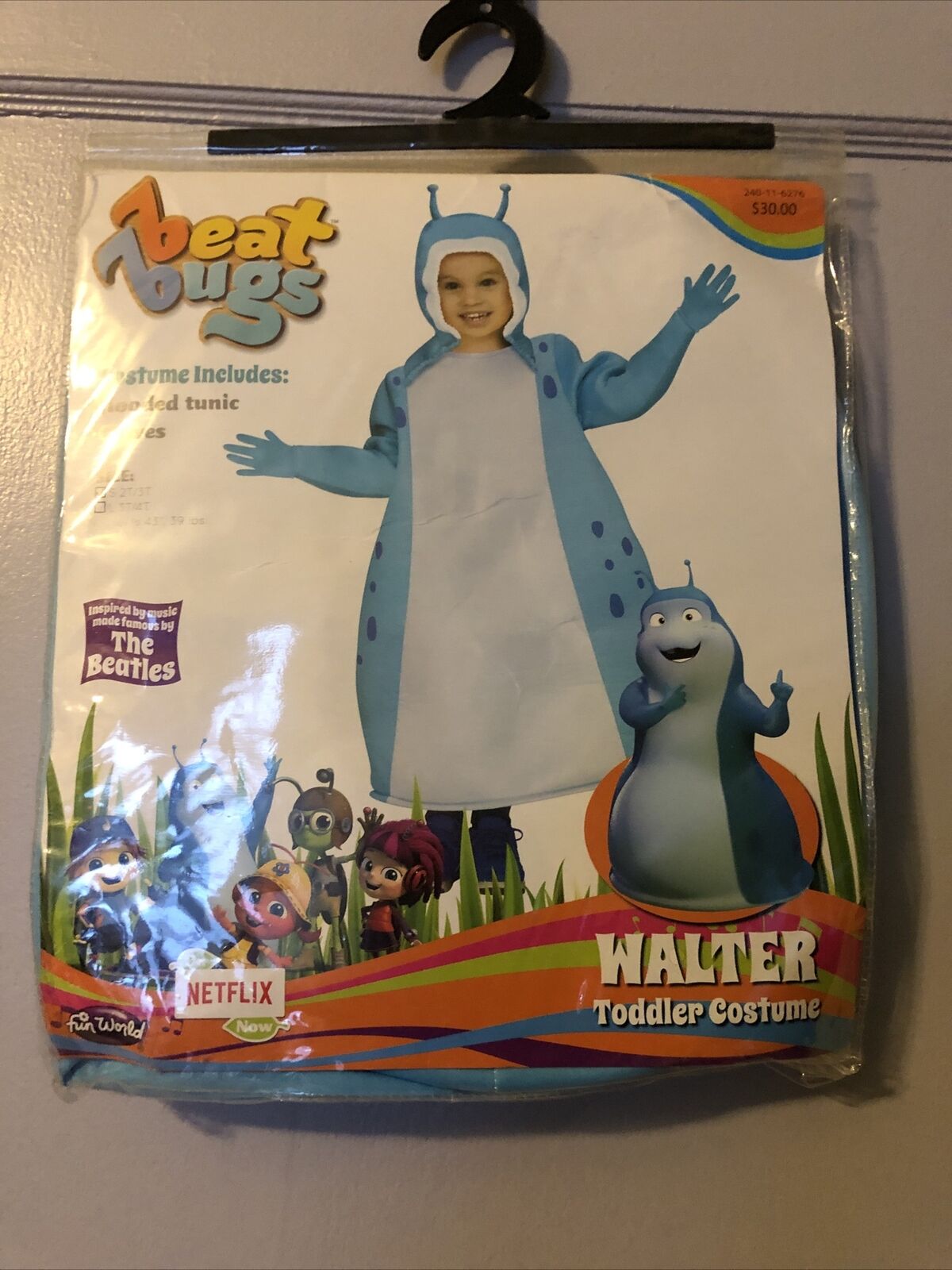 The Beatles Beat Bugs Walter 2T 3T Toddler Halloween Costume Fun World New