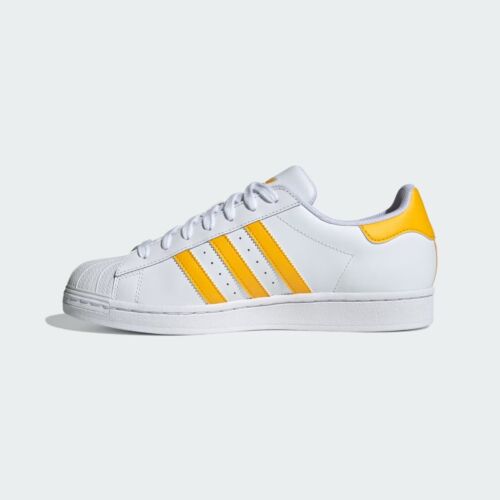 Adidas Superstar – Multi Size Men`s Casual Sneakers White Yellow IE9048 NEW - Picture 2 of 8