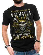 Viking T-shirt Viking Warrior T-shirts Cool Vikings Shirt Skull T-shirt Valhalla