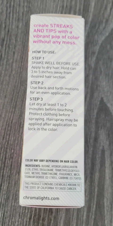 1X Chroma® Lights Spray de Color Temporal para Cabello Metálico Fucsia 1.5oz Foto 2 de 4