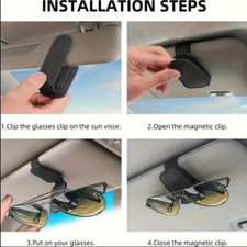 2 Pcs Sunglasses Holder for Car Visor, Leather Car Sunglass Holder, Glasses Clip
