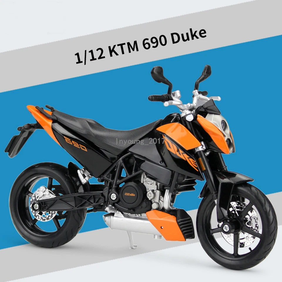 1:12 KTM 690 Duke 2008 Modelo de motocicleta Juguetes diecast para niños Niños Regalos Negro Foto 3 de 4