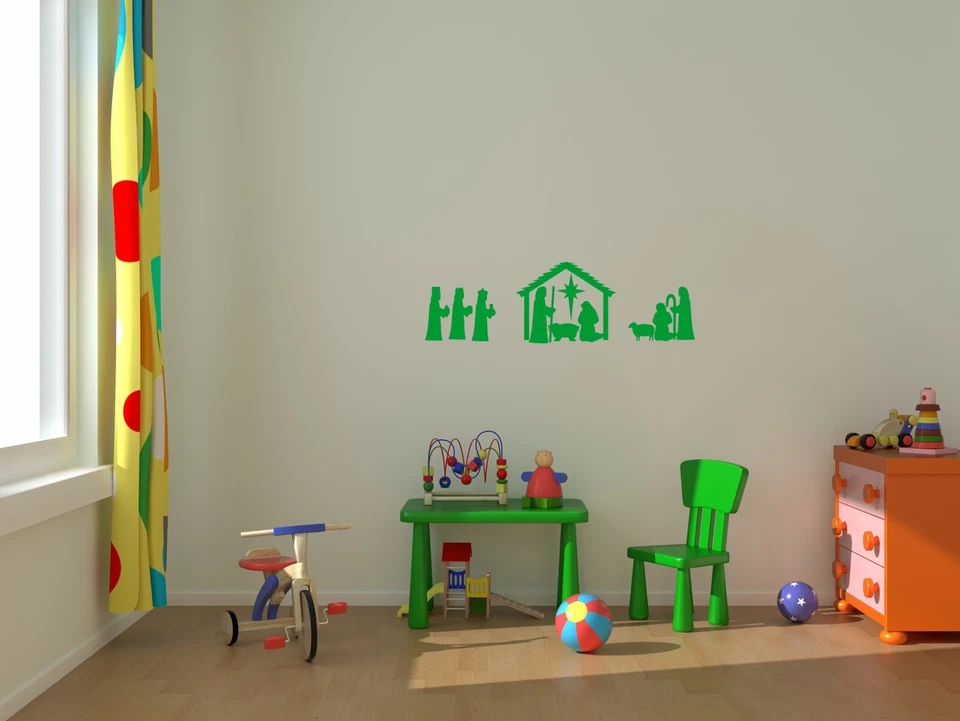 NATIVITY vinyl sticker set Christmas decal home shop wall window door removable - image 3 of 4