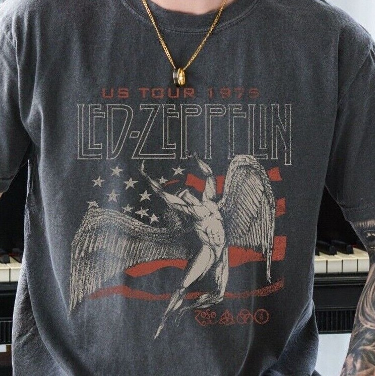 Led Zeppelin Camiseta Unisex Para Adultos Con Bandera