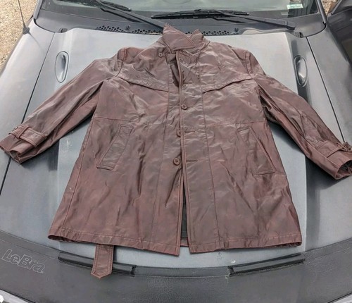 Field & Stream Leather Jacket Men 50 Red sherpa lined Gordon Ferguson Coat 90s?
