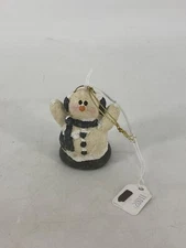RARE Vintage Encore Group 2001 Snowman Ornament Christmas Navy Scarf Sparkle