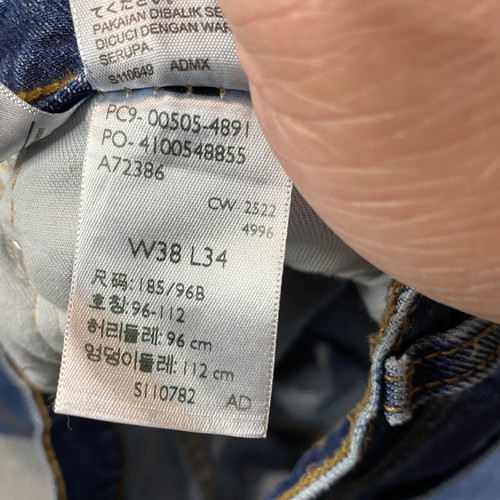 Levis 505 Jeans Mens 38x34 Regular Straight Denim Preppy City Western Workwear - Picture 19 of 23