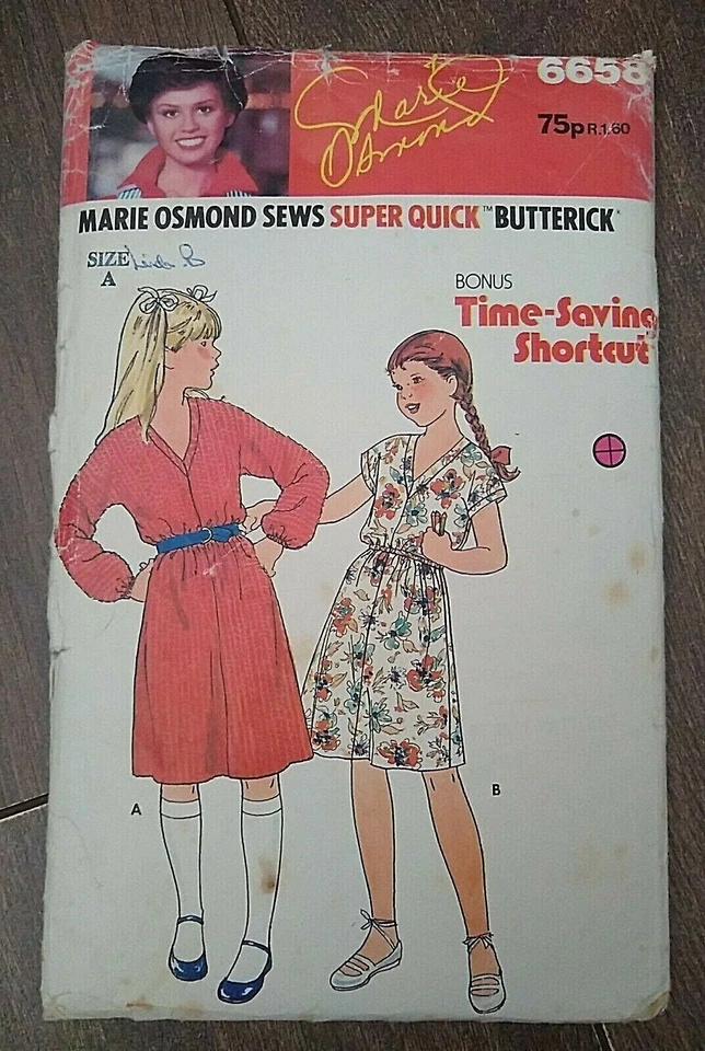 Vintage 1970s Butterick Marie Osmond Easy Quick Girl's Dress Sewing Pattern 6658 - Image 2 of 4