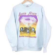 2002 Los Angeles Lakers 3 Peat Fever Vintage Sweater Print Hanes USA Size M