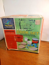 Vintage Seaway 4 Party Aluminum Cook Set Complete Colorful Camping Set Aluminum