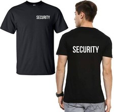 Security T-Shirt Workwear Uniform Staff Bouncer Doorman Bodyguard Police Tee