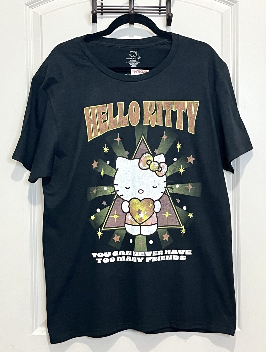 その他 kitty Y2k Unisex HELLO KITTY T-Shirt L Sanrio Tee Black Streetwear