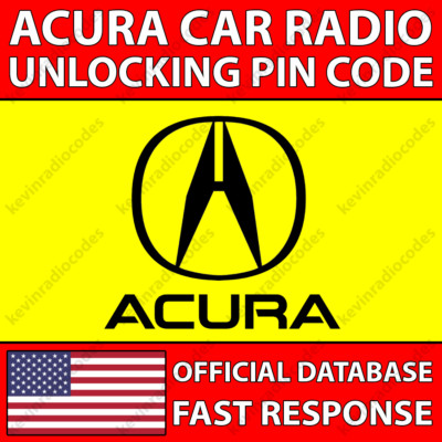  ACURA RADIO NAVI ANTI-THEFT UNLOCKING PIN CODE ILX INTEGRA MDX RDX TL TLX TSX 