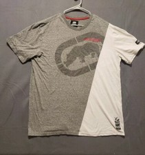 Ecko Unltd Shirt Mens Size XL Gray White Hip Hop Y2K Rhino Logo