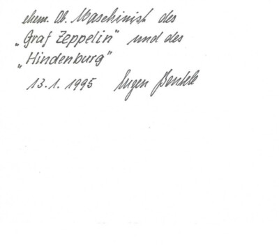 Eugen Bentele machinist of Hindenburg Graf Zeppelin card with original autograph