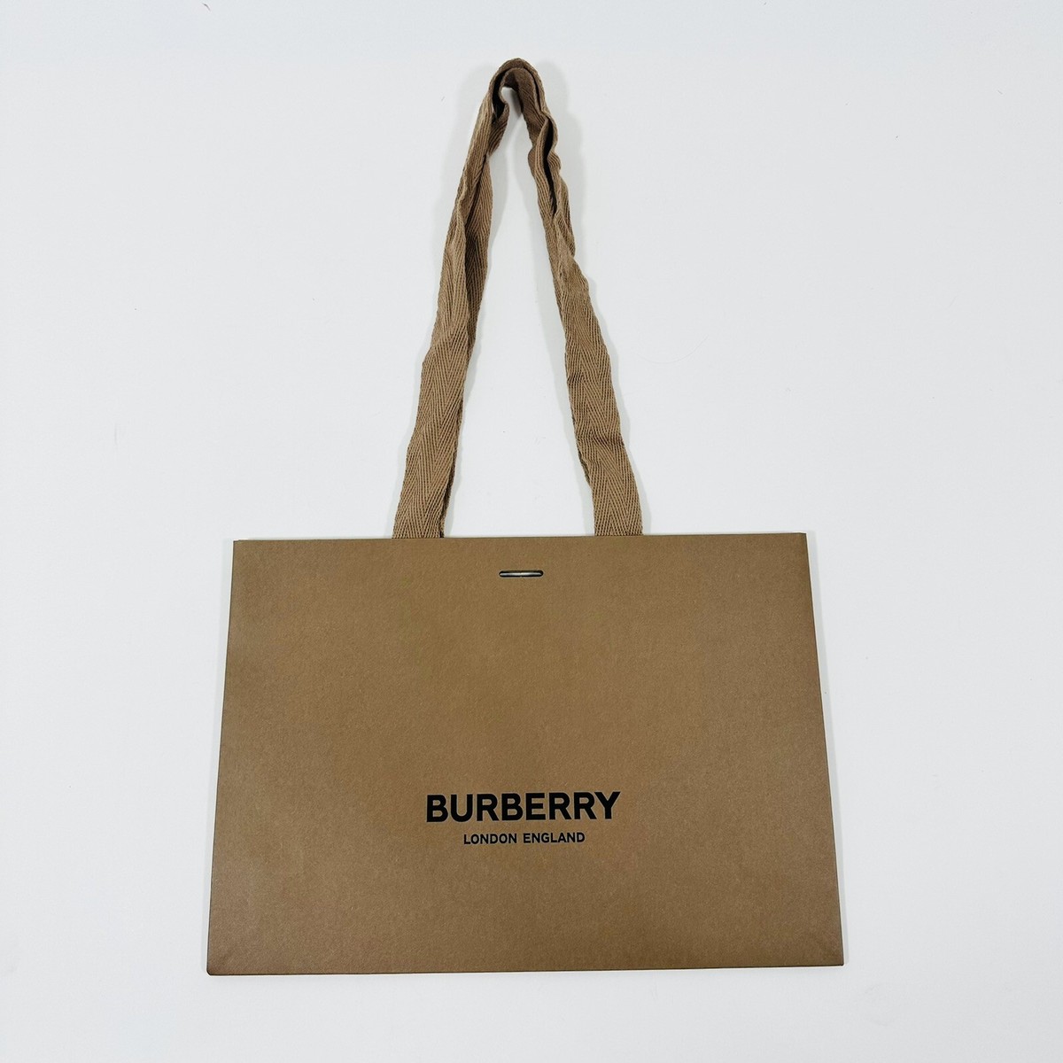 Burberry Authentic Tan Brown Shopping Paper Bag Gift Tote Small 12