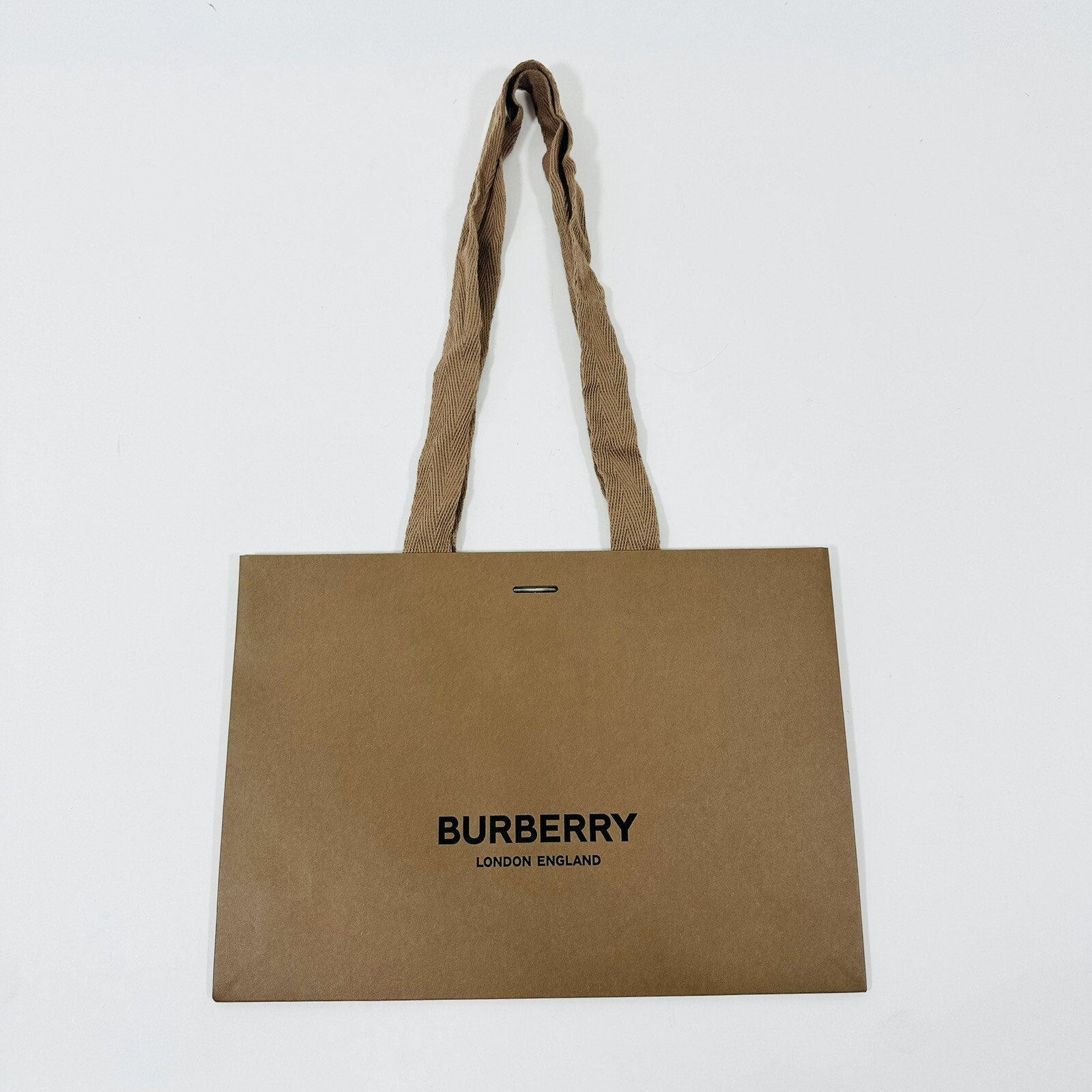 Burberry Authentic Tan Brown Shopping Paper Bag Gift Tote Small 12"x8"x3.5"