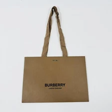Burberry Authentic Tan Brown Shopping Paper Bag Gift Tote Small 12"x8"x3.5"