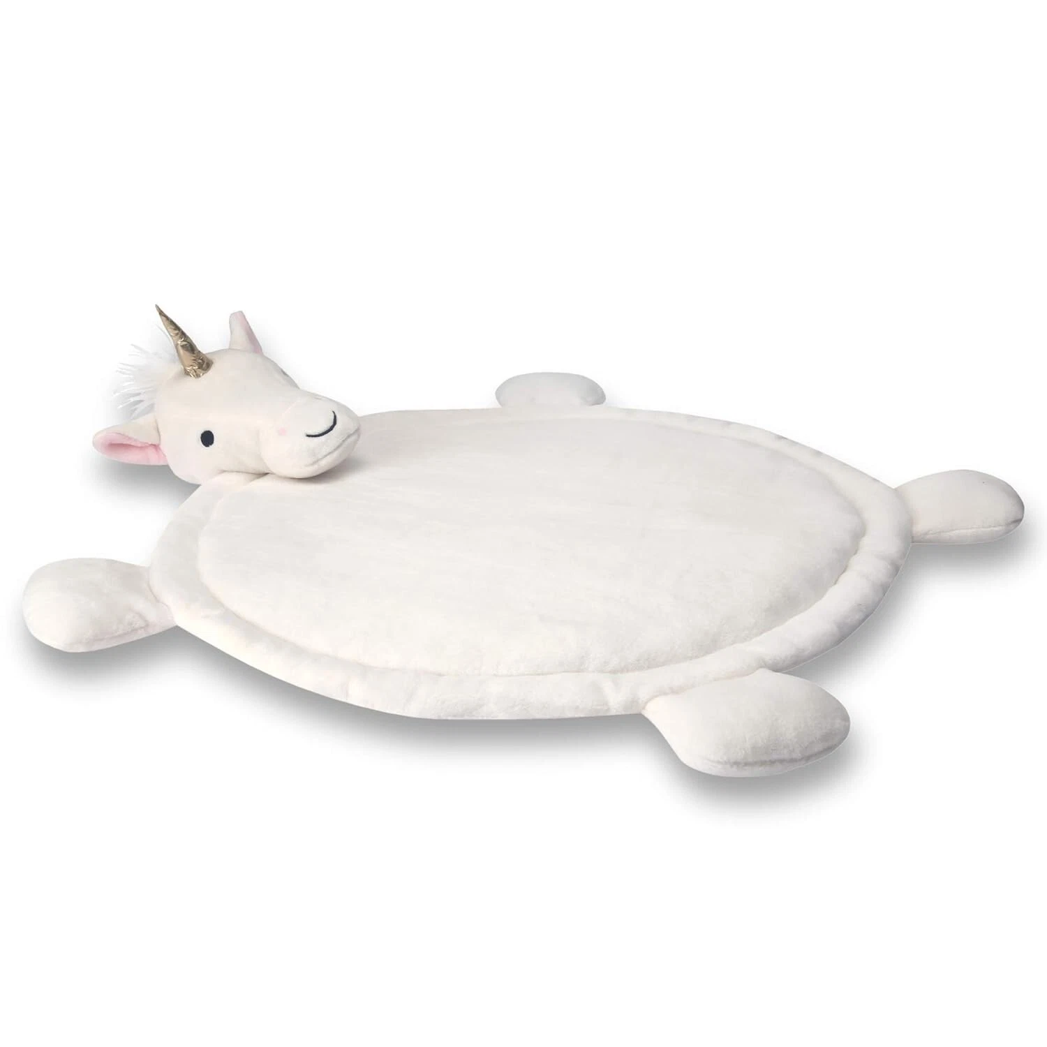 Lambs & Ivy Unicorn Baby Play Mat with 3-Dimensional Head - White