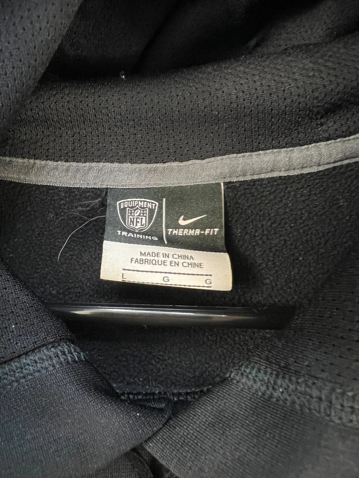 NEW ORLEANS SAINTS Nike Sweater Mens Large Black Therma Fit NFL Football Hoodie Foto 3 de 4