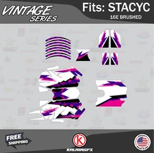 Graphics Kit for STACYC 16E Brushed Electric Bike Vintage - PURPLE