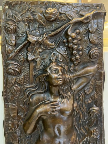 Antique Art Nouveau Copper Panel – Early 20th Century – 57x17 cm - Picture 8 of 11