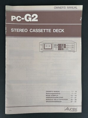 AUREX PC-G2 - ORIGINAL MANUAL - 31 PAGES - HI FI