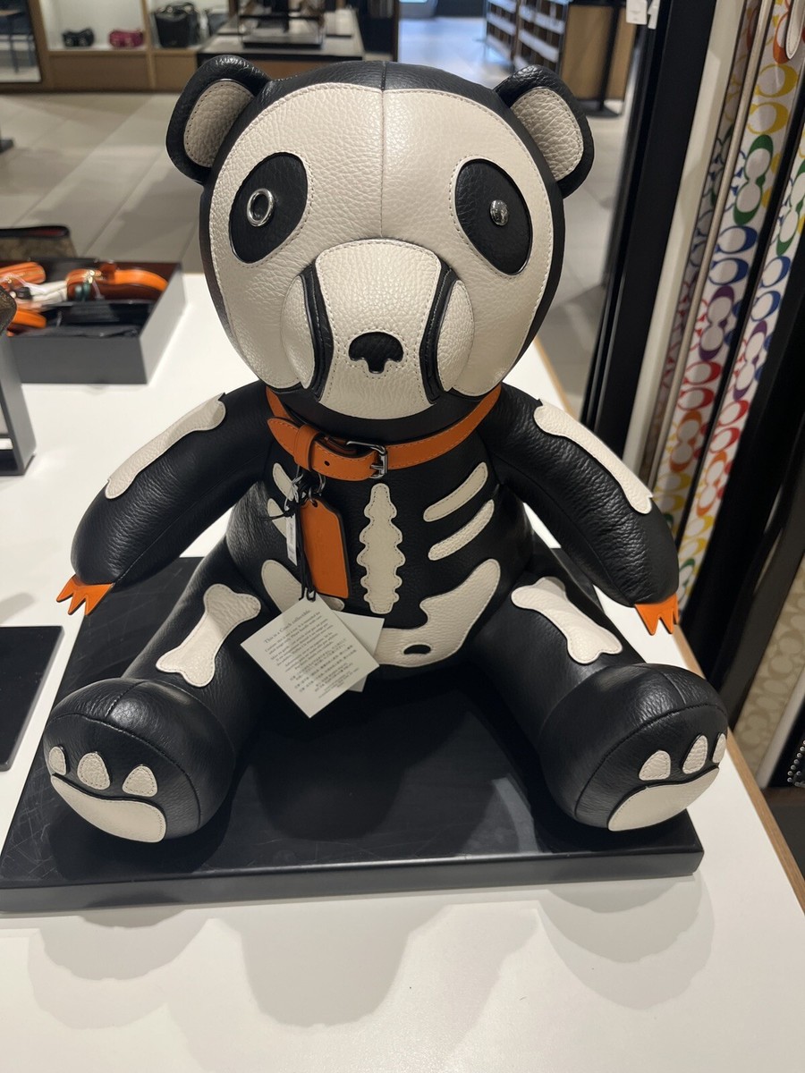Coach Halloween SKELETON Collectible Bear LEATHER Plush 2023