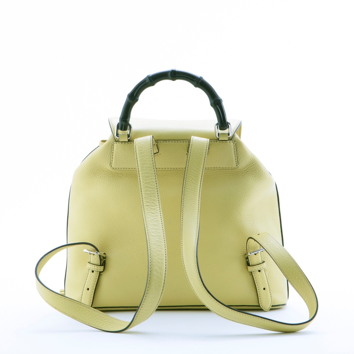 Gucci Bamboo Backpack Tassel Yellow Grain Calfskin Leather Gucci Leather Bamboo Tassel Backpack – ReLuxe Room main image 3