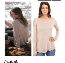 BOBEAU Lightweight June Blush Pink Sweater Medium As Seen On Jojo Fletcher...