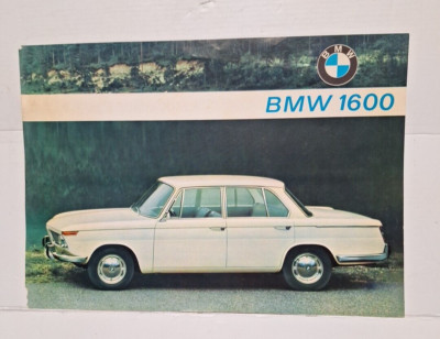 1966 BMW 1600 Original GERMAN Vintage 1-page Car Brochure Card technical data
