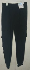 new love streak cargo jogger  sweatpants fleece  black 3 pocket size m
