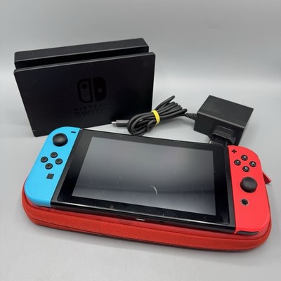 Nintendo Switch HAC-001 V1 Unpatched Version Spielkonsole Neon-Rot/Blau Gut 