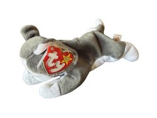 Ty Beanie Babies Gray and White Plush Heart Tag 1993 Ages 3 3-4 4-7 8-11 Years