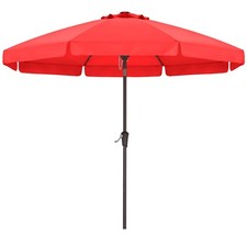 ABCCANOPY 9ft Scalloped Patio Umbrella, Outdoor Table Umbrella with 9FT, Red