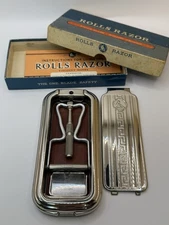Vintage 1955 Rolls Razor Viscount Super Hollow Ground Safety 1 Blade England