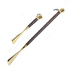 32cm Handhled Shoehorn Metal Lion Head Decor Shoe Lifter for Easy Shoe Wearing