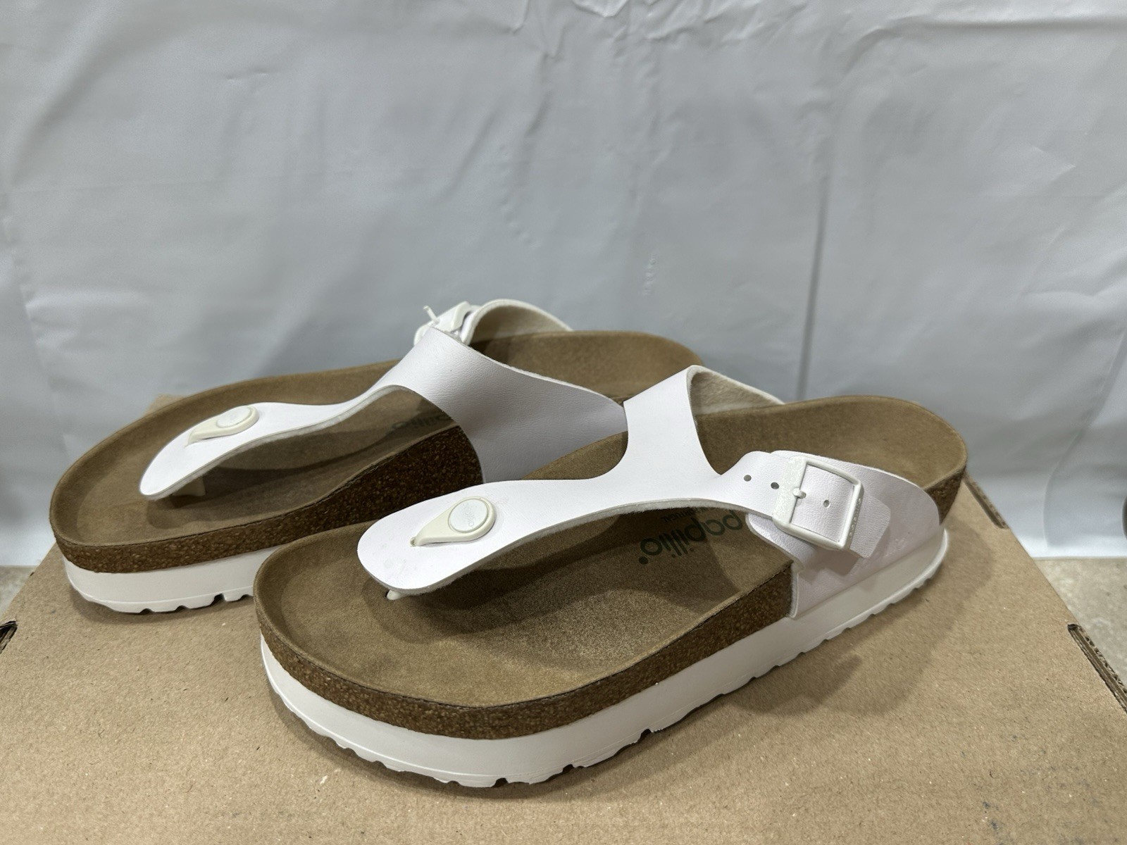 Papillio By Birkenstock Sandals Unisex US M7-W9 White Platform Thong EBS182