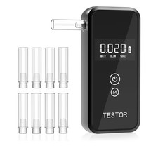 TESTOR Digital Breath Alcohol Tester BAC Black Battery Powered w Replacement Tip