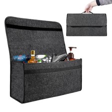 Grey Car Boot Organiser Felt Storage Box Non-slip Foldable Trunk Bag Uk Stock