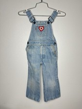 Vintage Levis Kids Orange Tab Overalls Blue Jeans USA Flare Denim Youth 4T