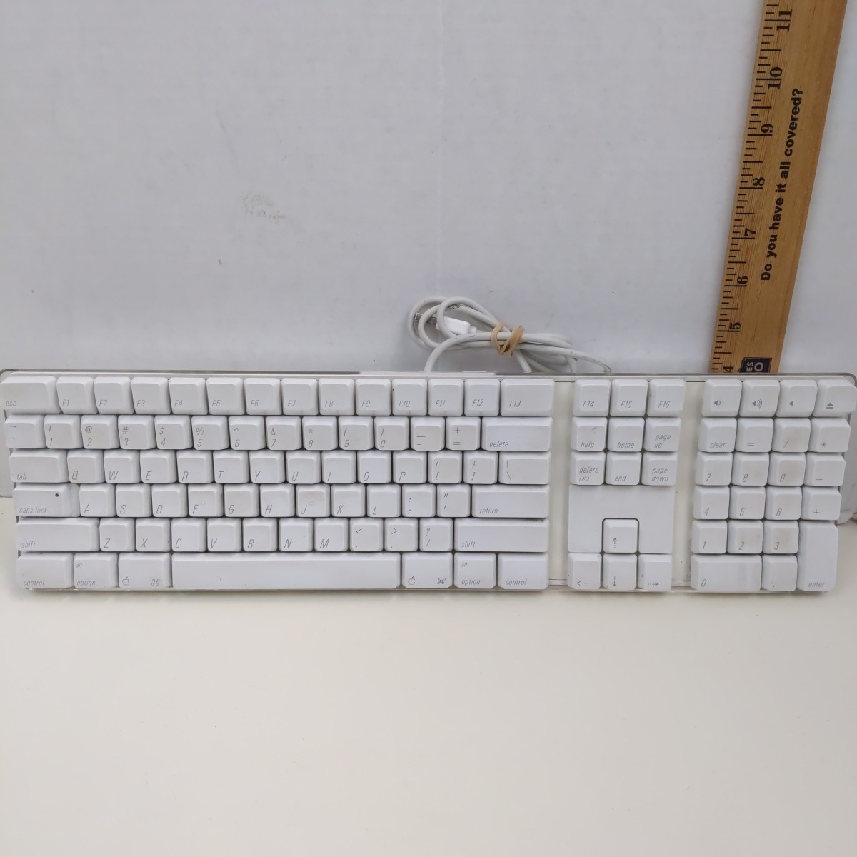 Apple Wired Keyboard A1048 Full Size USB White Mac Numeric K