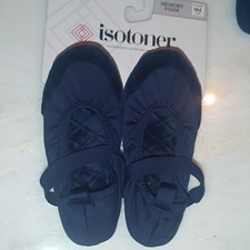 Isotoner Women's Ballet Slippers Navy Memory Foam S/M 5-6