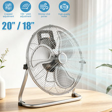 Metal Floor Fan High Velocity Air Cooling 4 Speed Control Cool Home Gym Workshop