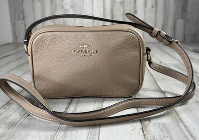 Coach CQ875 Leather Mini Jamie Camera Bag Crossbody Handbag Beige