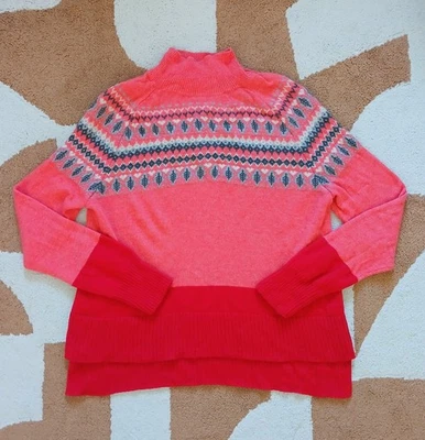 Pull White Stuff Laine d’Agneau • Motif Fair Isle • Rose/Rouge | Taille M (38) - Photo 1/4