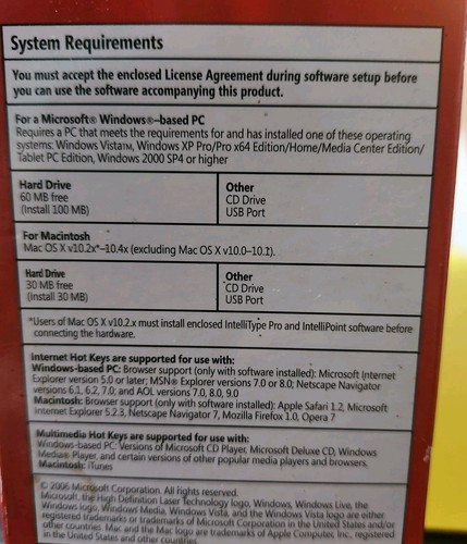 NEW, Microsoft Natural Ergonomic 4000 (B2M-00012) Wired Keyboard, Unopened!! - Picture 8 of 9